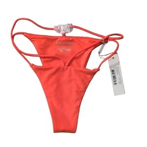 Meshki Swim Orange Carly Brazilian Swim Bottom Size Small